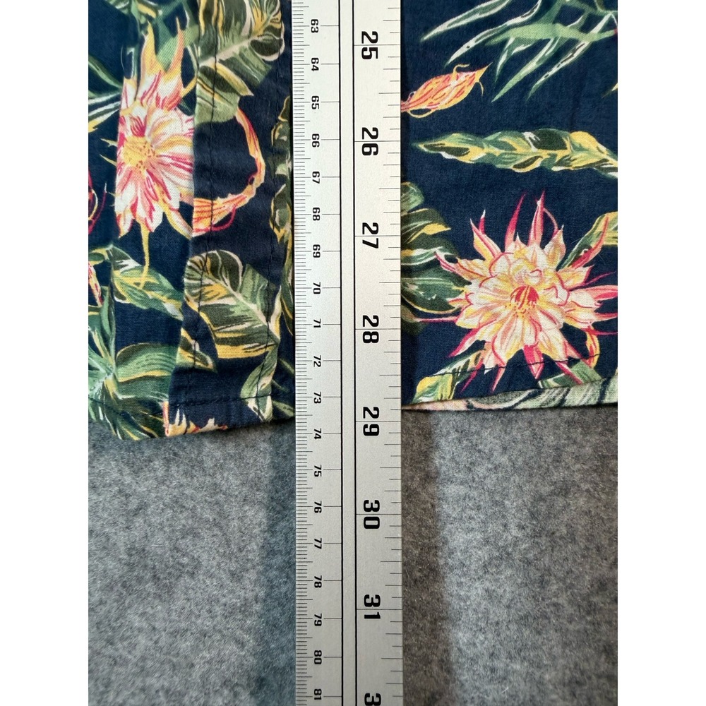 Sovereign Code Mens Medium Blue Tropical Floral Palm Leaf Short Sleeve Button Up - Picture 5 of 7